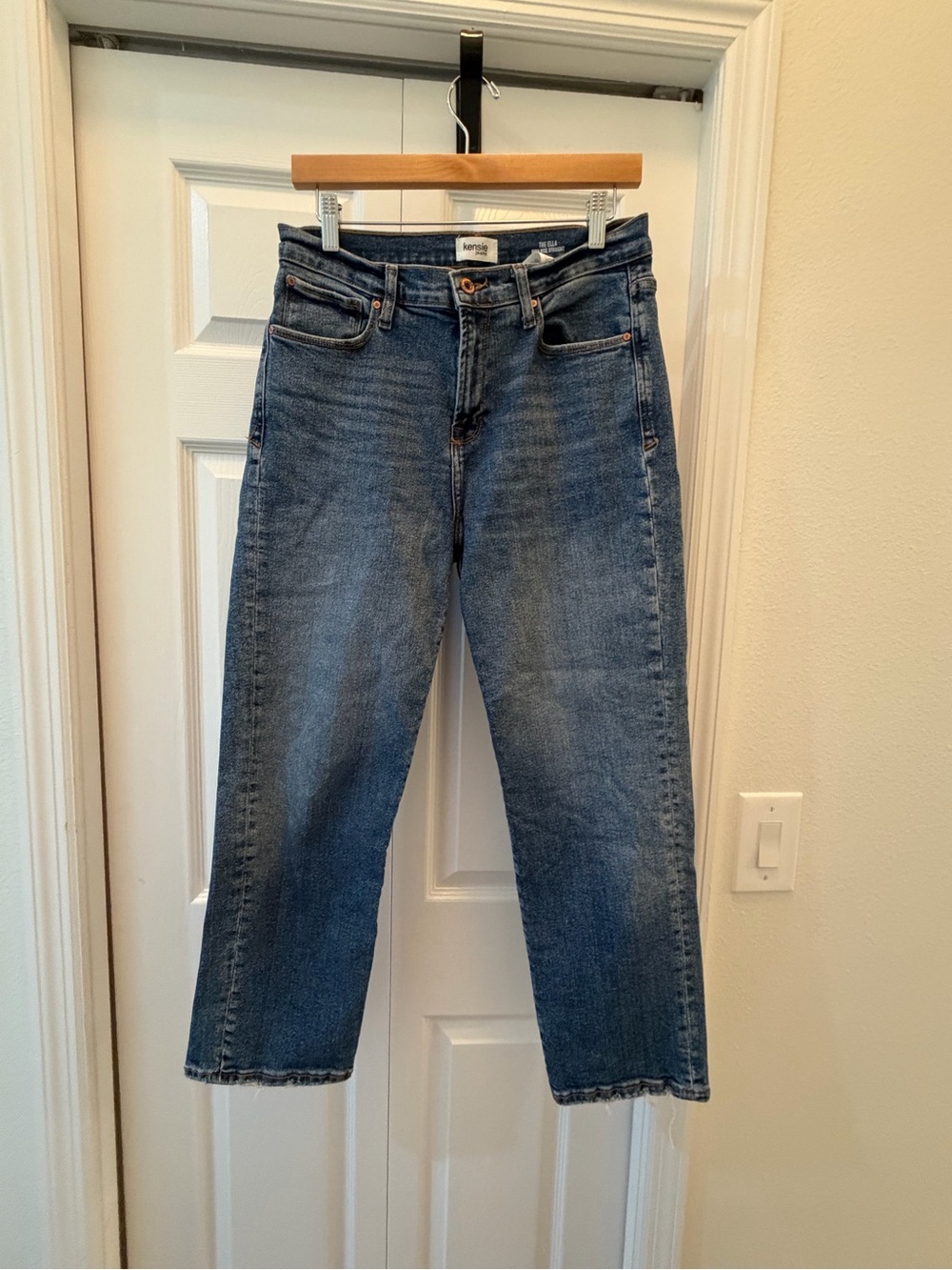 Kensie Blue Denim Jeans - The Ella High Rise Straight